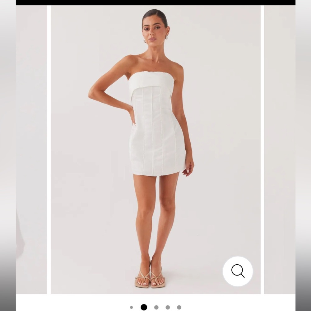 Peppermayo White Strapless Dress